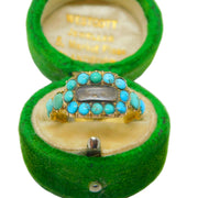 George III 18ct Yellow Gold & Turquoise Mourning Ring Engraved Ob. Antique 1819
