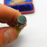 Victorian Banded Agate, Sterling Silver & Bloodstone Intaglio of Ship Seal c1850