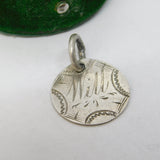 Victorian Sterling Silver Threepence Will Engraved Love Token Charm Antique c1880