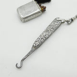Victorian Sterling Silver Sewing Chatelaine & Tools 1893 Birmingham Antique