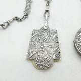 Victorian Sterling Silver Sewing Chatelaine & Tools 1893 Birmingham Antique