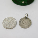 Victorian Sterling Silver Threepence Maggie Engraved Love Token Charm Antique c1880
