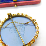 9ct Yellow Gold Ropework Wedgwood Jasperware Archer Goddess Brooch 1954