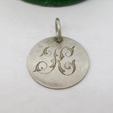 Victorian Sterling Silver Threepence 'H' Engraved Love Token Charm Antique c1880