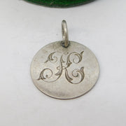 Victorian Sterling Silver Threepence 'H' Engraved Love Token Charm Antique c1880