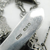 Victorian Sterling Silver Sewing Chatelaine & Tools 1893 Birmingham Antique