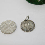 Victorian Sterling Silver Threepence 'H' Engraved Love Token Charm Antique c1880
