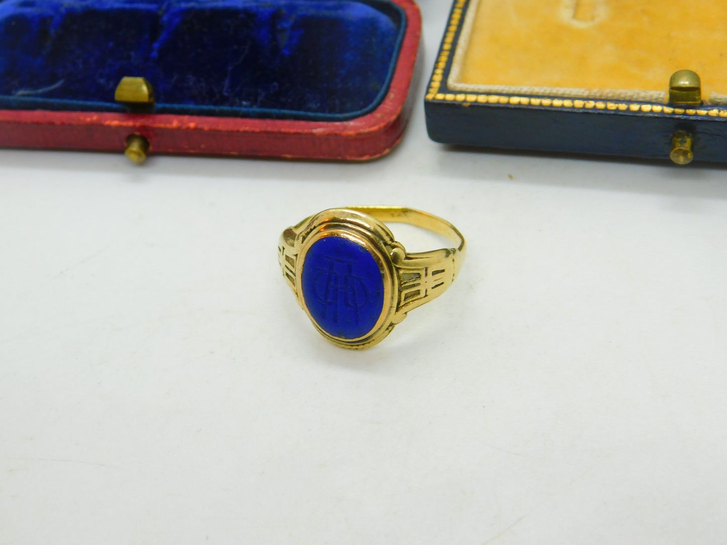 18ct Yellow Gold & Carved Lapis Lazuli Seal Intaglio Antique c1880 Victorian