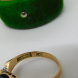 14ct Yellow Gold & Cabochon Moss Agate Floral Dress Ring Antique c1930 Art Deco