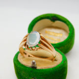 9ct Yellow Gold Cabochon Moonstone Signet Ring Antique 1911 Chester Art Deco