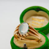 9ct Yellow Gold Cabochon Moonstone Signet Ring Antique 1911 Chester Art Deco