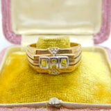 9ct Yellow Gold & Diamond Set 'DAD' Signet Ring Vintage c1980 Sheffield