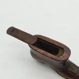 Georgian Carved Treen Heeled Boot Snuff Box Pique Set Cross Pattern Antique