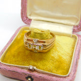 9ct Yellow Gold & Diamond Set 'DAD' Signet Ring Vintage c1980 Sheffield