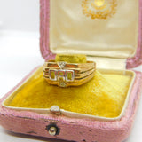 9ct Yellow Gold & Diamond Set 'DAD' Signet Ring Vintage c1980 Sheffield