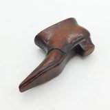 Georgian Carved Treen Heeled Boot Snuff Box Pique Set Cross Pattern Antique