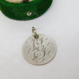 Victorian Sterling Silver 'G' Engraved Sixpence Love Token Charm Antique c1880