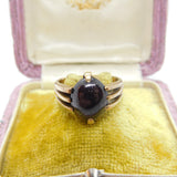 9ct Gold & Cabochon Garnet Set Signet Ring Antique 1913 Chester Art Deco