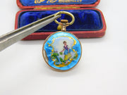 Victorian Swiss .900 Silver, Rose Gold & Colourful Enamel Pocket Watch Antique