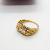 9ct Yellow Gold & Diamond Set 'DAD' Signet Ring Vintage c1980 Sheffield