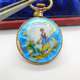 Victorian Swiss .900 Silver, Rose Gold & Colourful Enamel Pocket Watch Antique