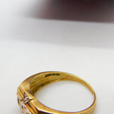 9ct Yellow Gold & Diamond Set 'DAD' Signet Ring Vintage c1980 Sheffield