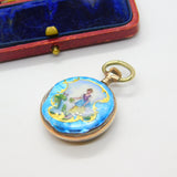 Victorian Swiss .900 Silver, Rose Gold & Colourful Enamel Pocket Watch Antique