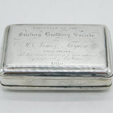 George III Sterling Silver 'Stirling Building Society' Snuff Box Antique 1817 Birmingham
