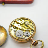 Victorian Swiss .900 Silver, Rose Gold & Colourful Enamel Pocket Watch Antique