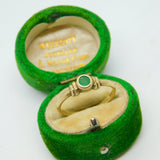 9ct Yellow Gold & Round Cut Emerald Band Ring Vintage 1968 London