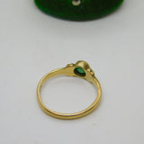 9ct Yellow Gold & Round Cut Emerald Band Ring Vintage 1968 London