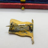 Sterling Silver Gilt & Colourful Enamel Swedish Flag Brooch Antique c1920 Deco