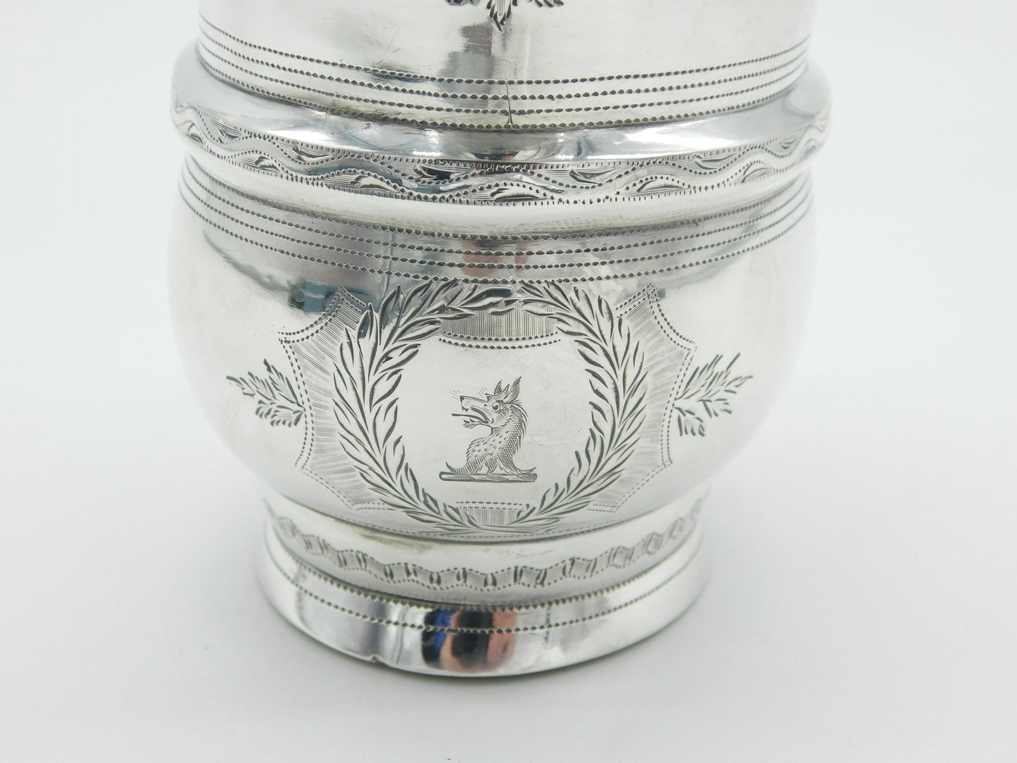 George III Sterling Silver Griffin Heraldic Crest Cream Jug Antique 1804 London