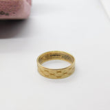 9ct Yellow Gold Essential Cross Pattern Band Ring Vintage 1973 London