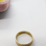 9ct Yellow Gold Essential Cross Pattern Band Ring Vintage 1973 London