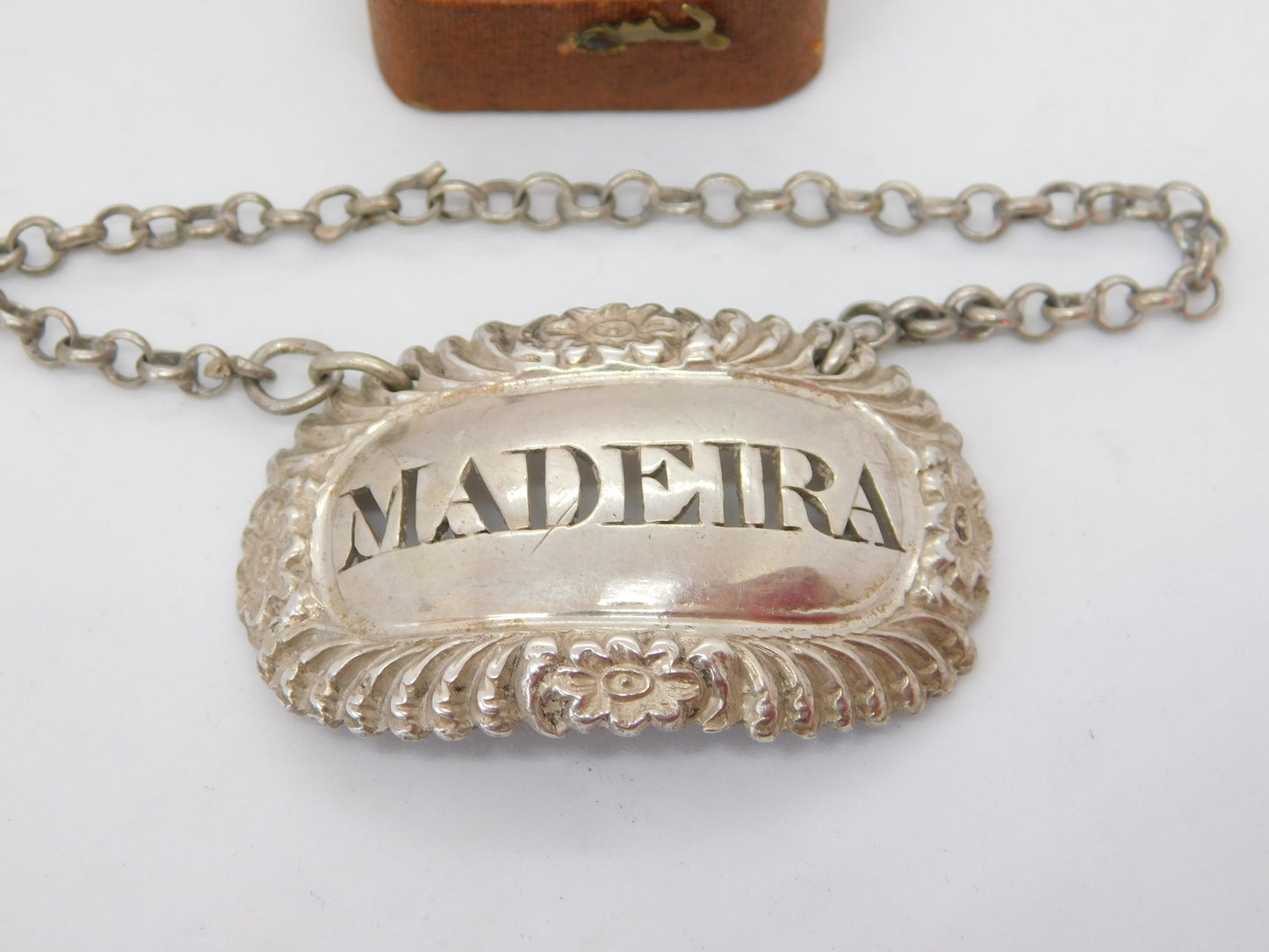 Georgian Sterling Silver Floral Madeira Decanter Label 1781 London Antique