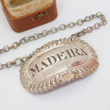 Georgian Sterling Silver Floral Madeira Decanter Label 1781 London Antique