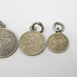 Queen Victoria Silver Maundy Money Complete Set Mounted Antique 1891