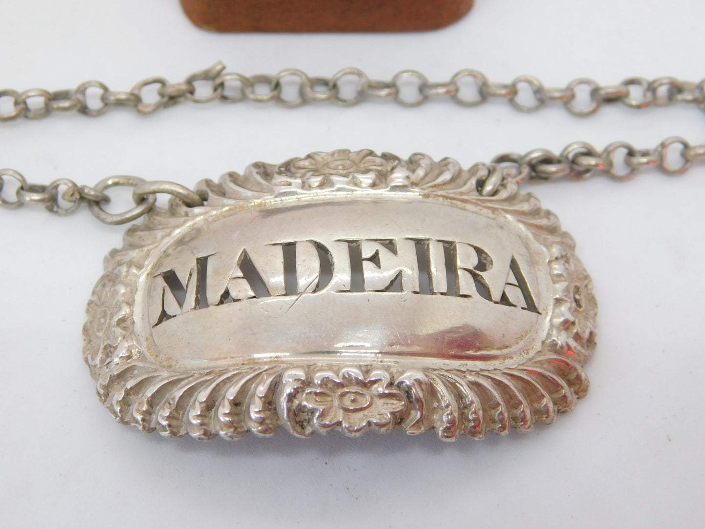 Georgian Sterling Silver Floral Madeira Decanter Label 1781 London Antique