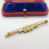 Victorian 9ct Gold Floral Brooch with 0.5ct Rose Cut Diamonds Antique c1860