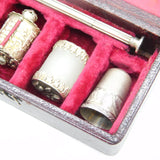 Victorian Boxed Sterling Silver 'Castle Top' Complete Sewing Set Antique c1860s