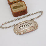 Georgian Sterling Silver Floral Port Decanter Label Antique 1798 London