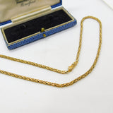 9ct Yellow Gold Byzantine Link Chain Necklace Vintage 1958 Birmingham 16" Length