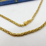 9ct Yellow Gold Byzantine Link Chain Necklace Vintage 1958 Birmingham 16" Length