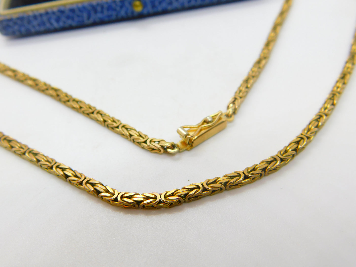 9ct Yellow Gold Byzantine Link Chain Necklace Vintage 1958 Birmingham 16" Length