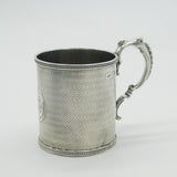 Victorian Sterling Silver Monogram Christening Mug Tankard Antique 1870 G. Unite