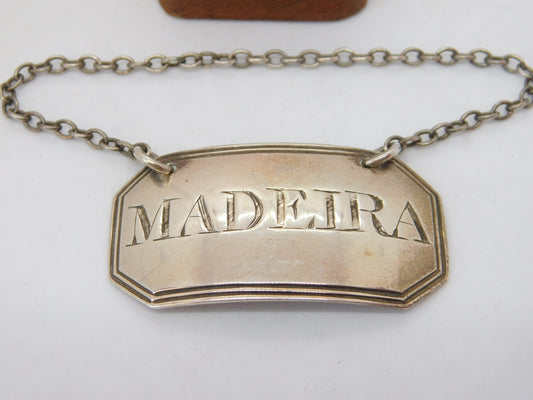 Georgian Sterling Silver Bright Cut Madeira Decanter Label 1790 London Antique