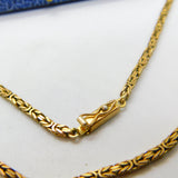 9ct Yellow Gold Byzantine Link Chain Necklace Vintage 1958 Birmingham 16" Length