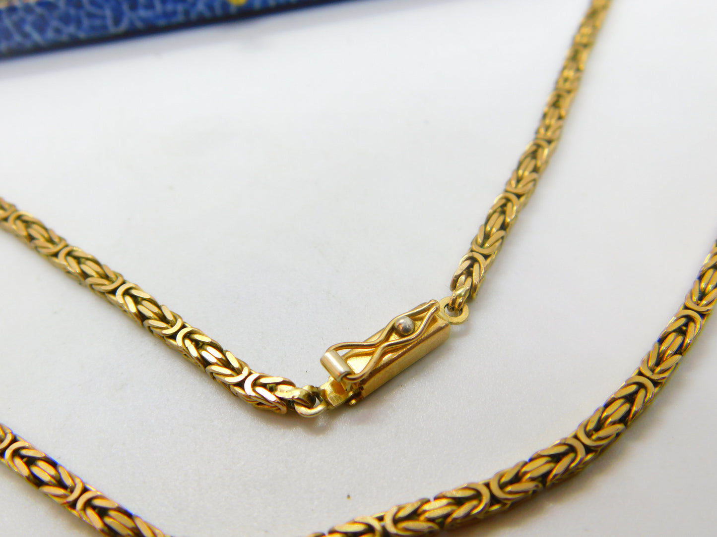 9ct Yellow Gold Byzantine Link Chain Necklace Vintage 1958 Birmingham 16" Length