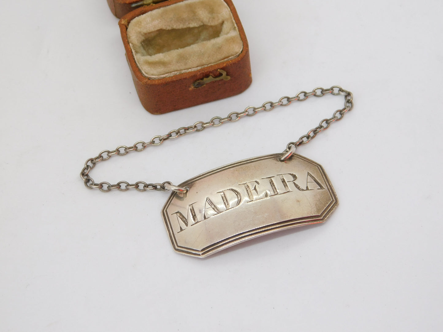 Georgian Sterling Silver Bright Cut Madeira Decanter Label 1790 London Antique